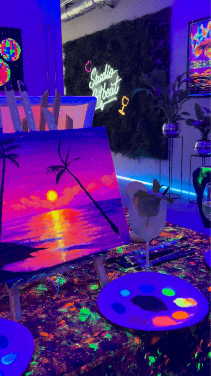 Sip and paint glow in the dark